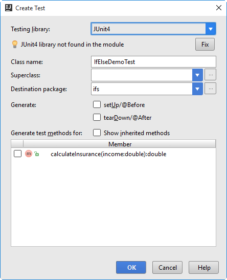 Ifelse tutorial create test dialog