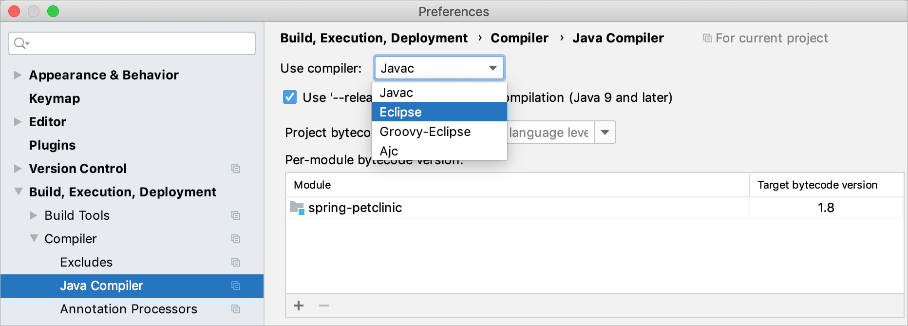 how to use eclipse compiler instead of javac