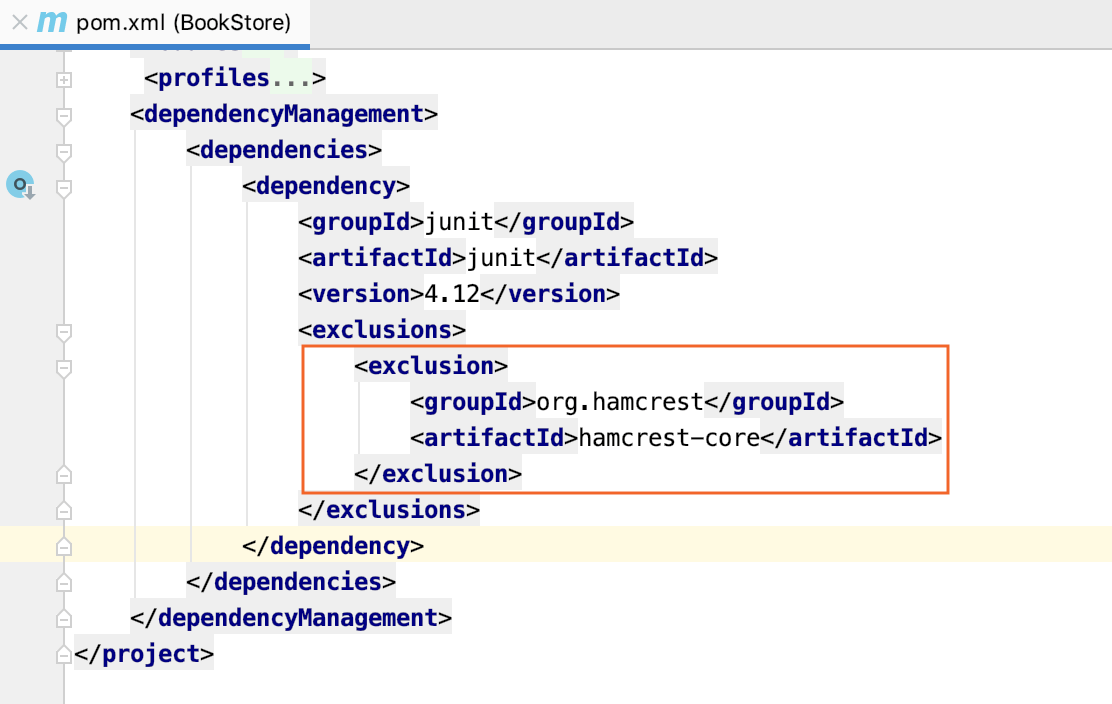 POM with dependency exclusion