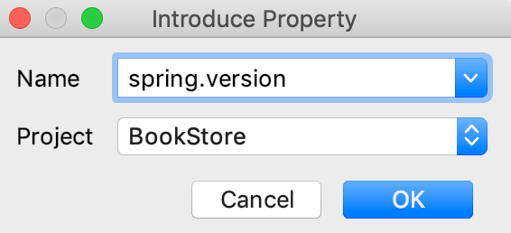 the Introduce property dialog