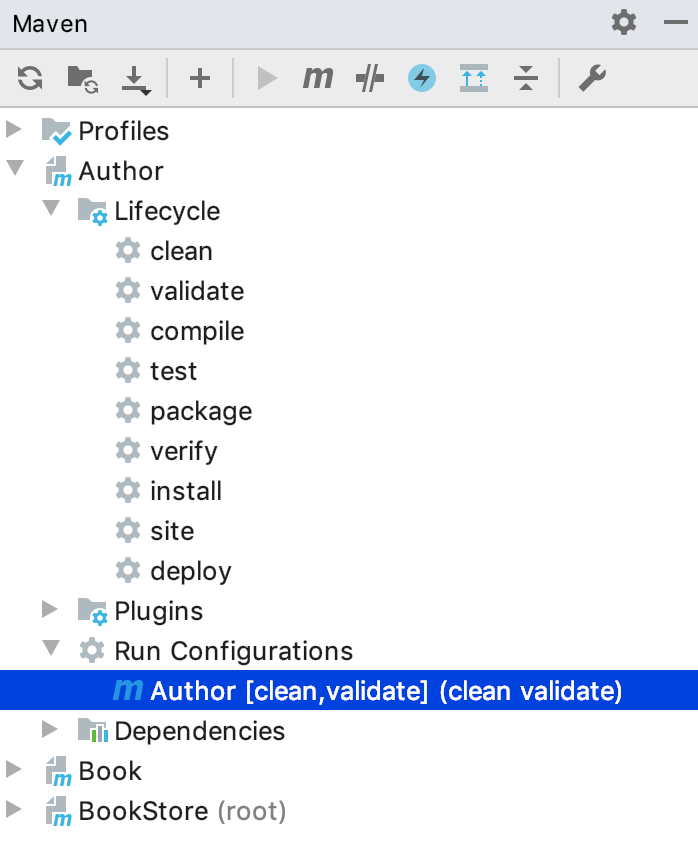 the Run Configurations node