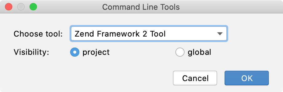 the Command Line Tools dialog