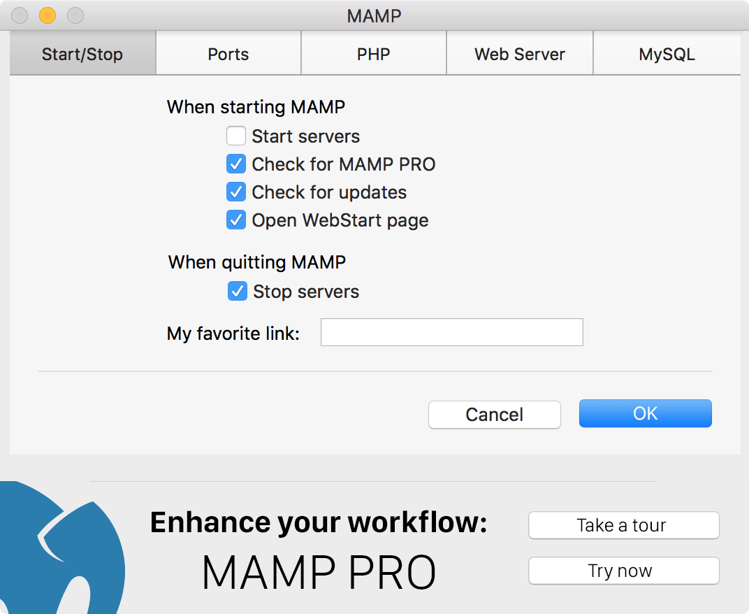 Configure MAMP servers