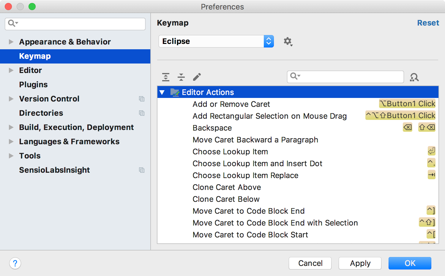 Ps migration guide eclipse keymap