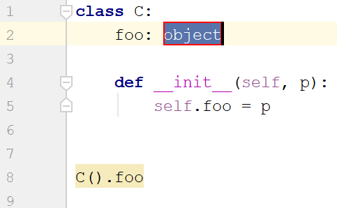 example of adding a type hint for a class attribute (Python 3)