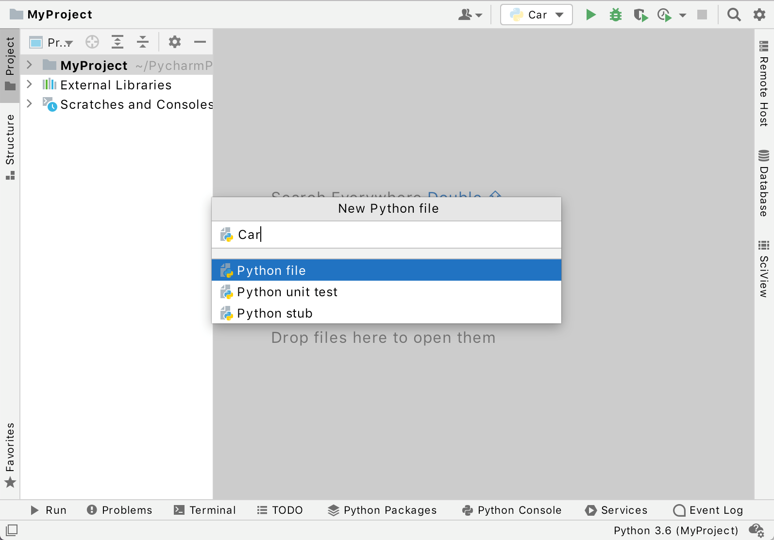 Creating a new Python file