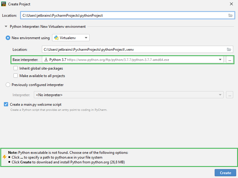 pycharm for python 36