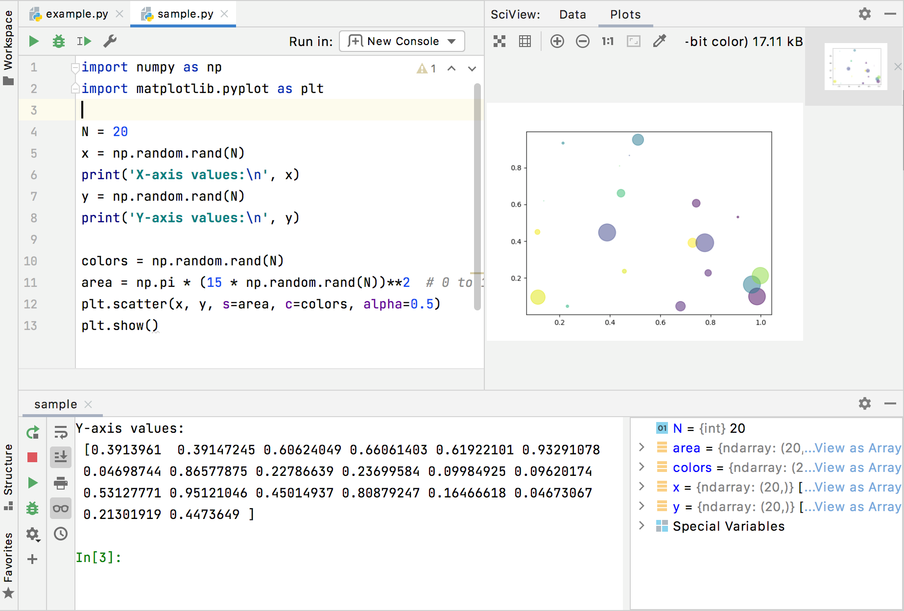 Running file in the Python Console