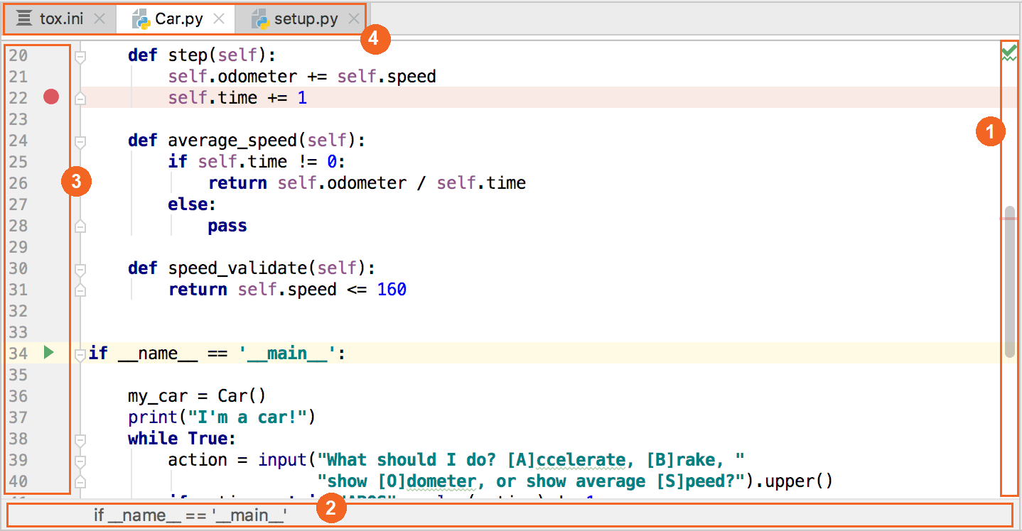 エディターの基本  PyCharm