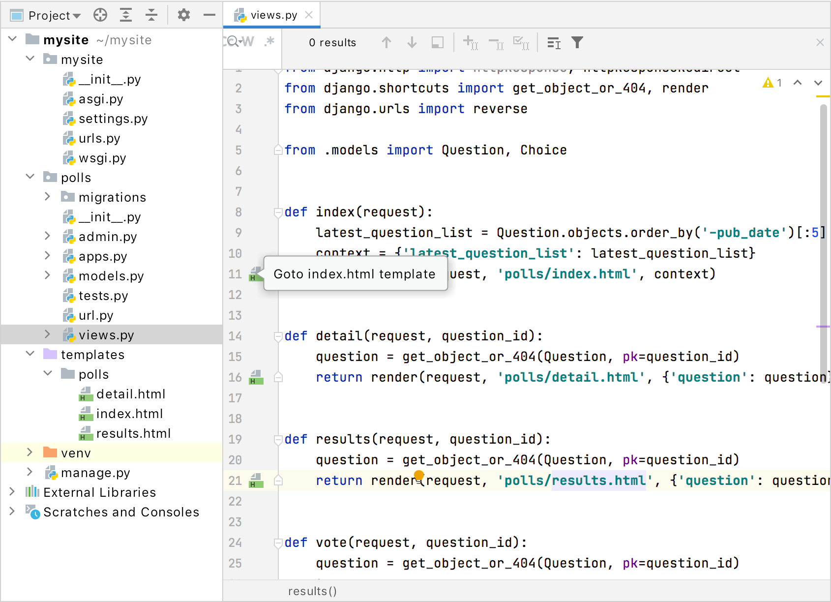 Navigate Between Templates And Views Pycharm