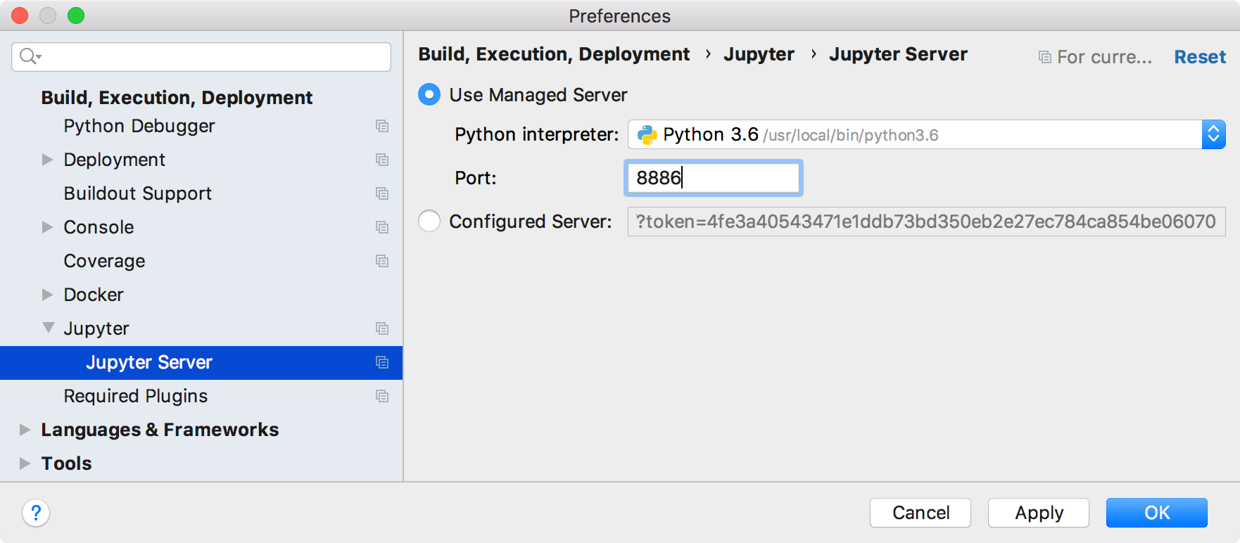 Specifying the port number for the managed server