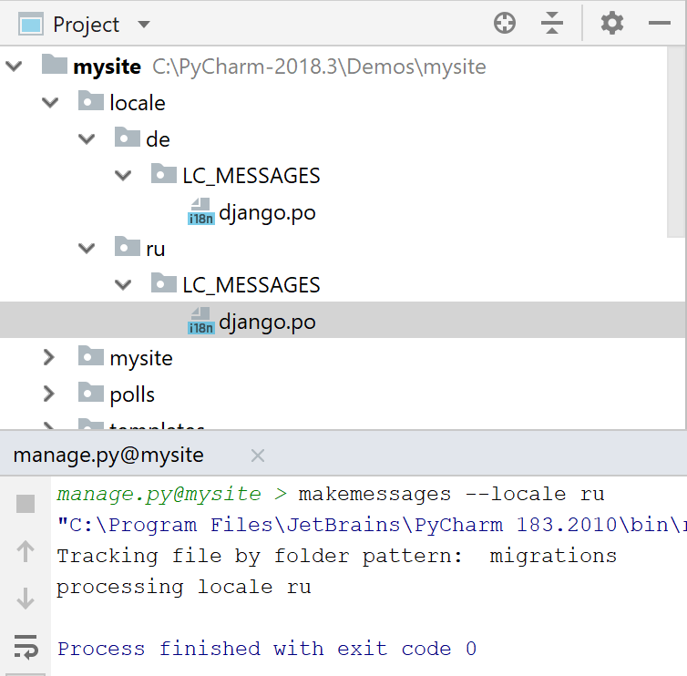 Create Message Files Pycharm