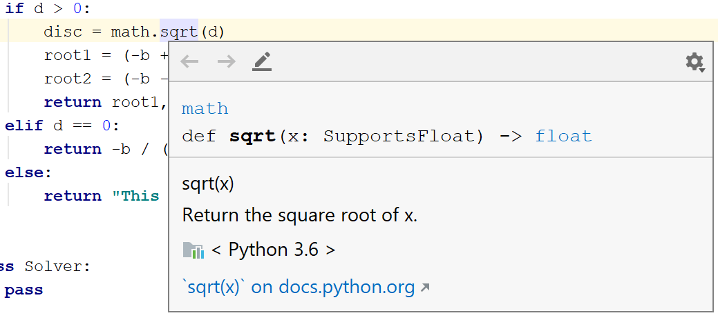 Code Reference Information Pycharm