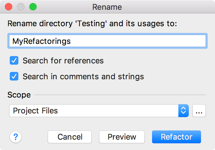 プロジェクトの名前を変更する Pycharm