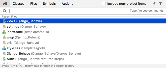 search everywhere popup