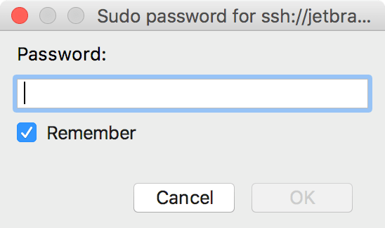 Provide a sudo password