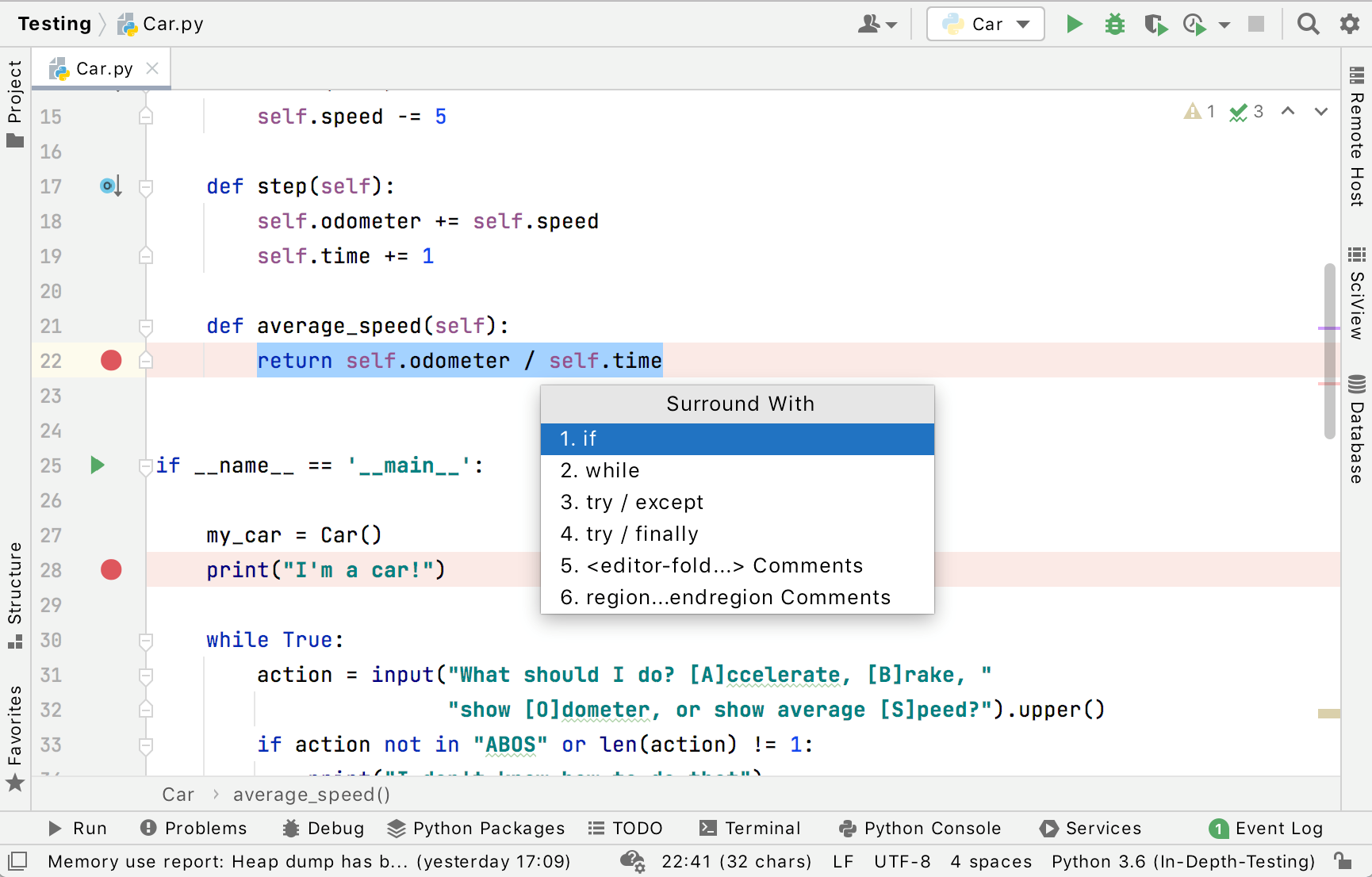 Step 2 Debug Your First Python Application Pycharm