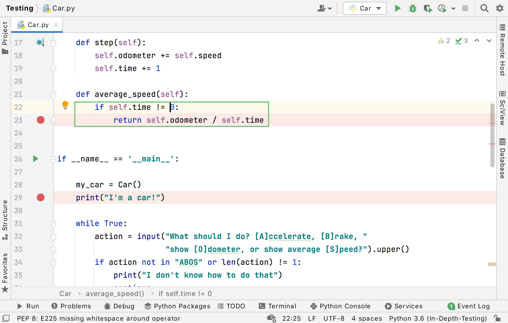 Results of the surrounded code