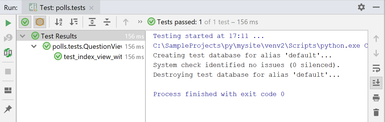 running tests