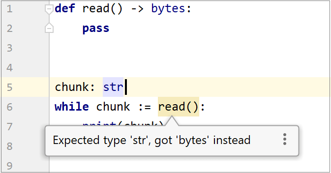 Unexpected type in an assignment expression