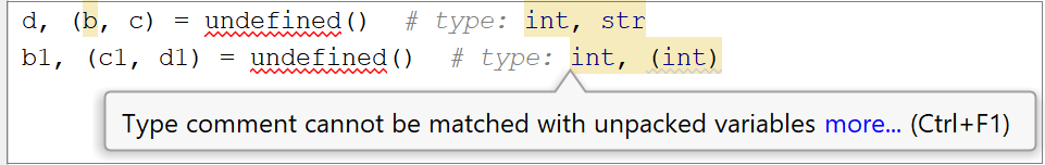 incorrect type for unpacked variables