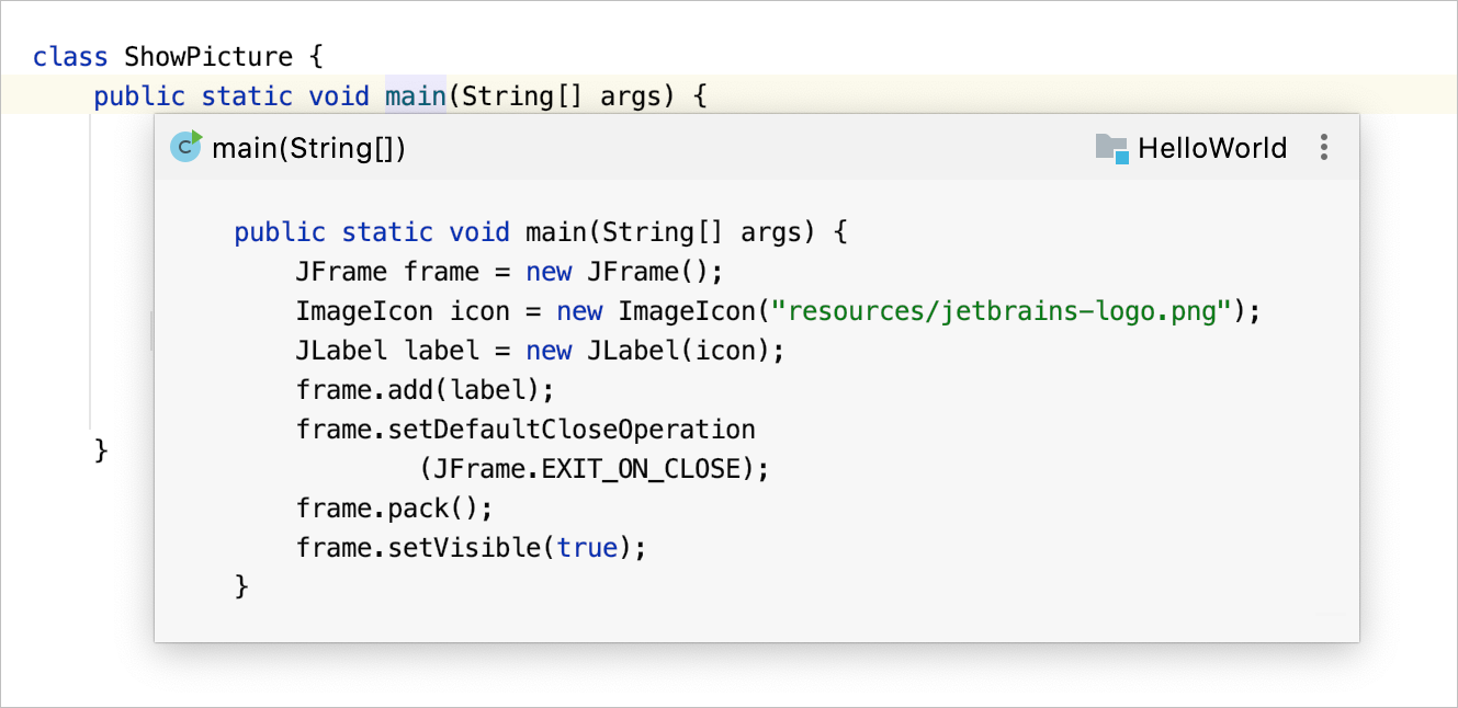 Code Reference Information Intellij Idea