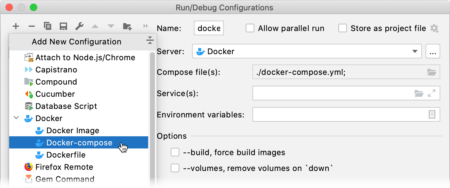The Docker-compose configuration