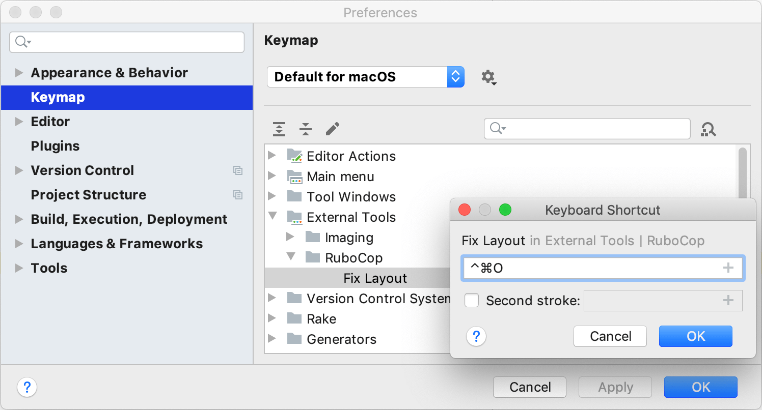 Configure shortcut