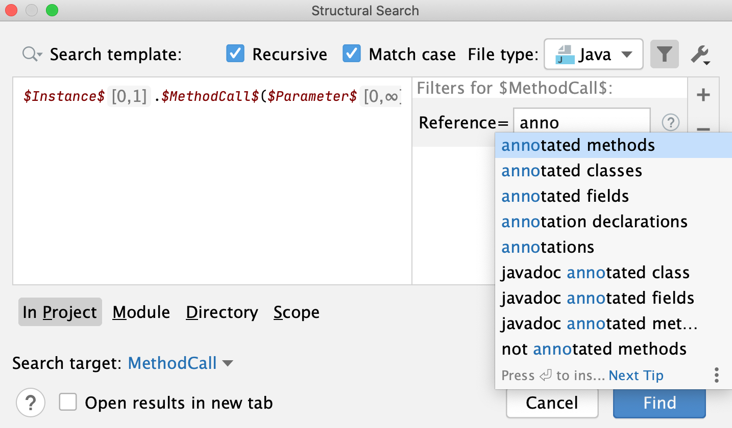 Reference filter