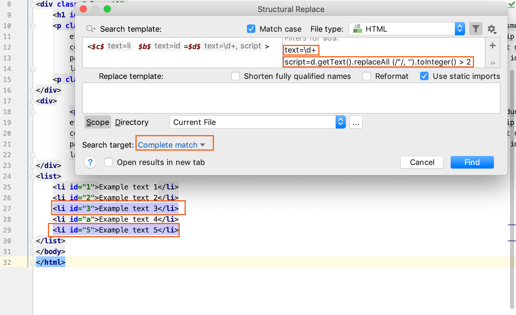 Delete lines with ids greater than 2