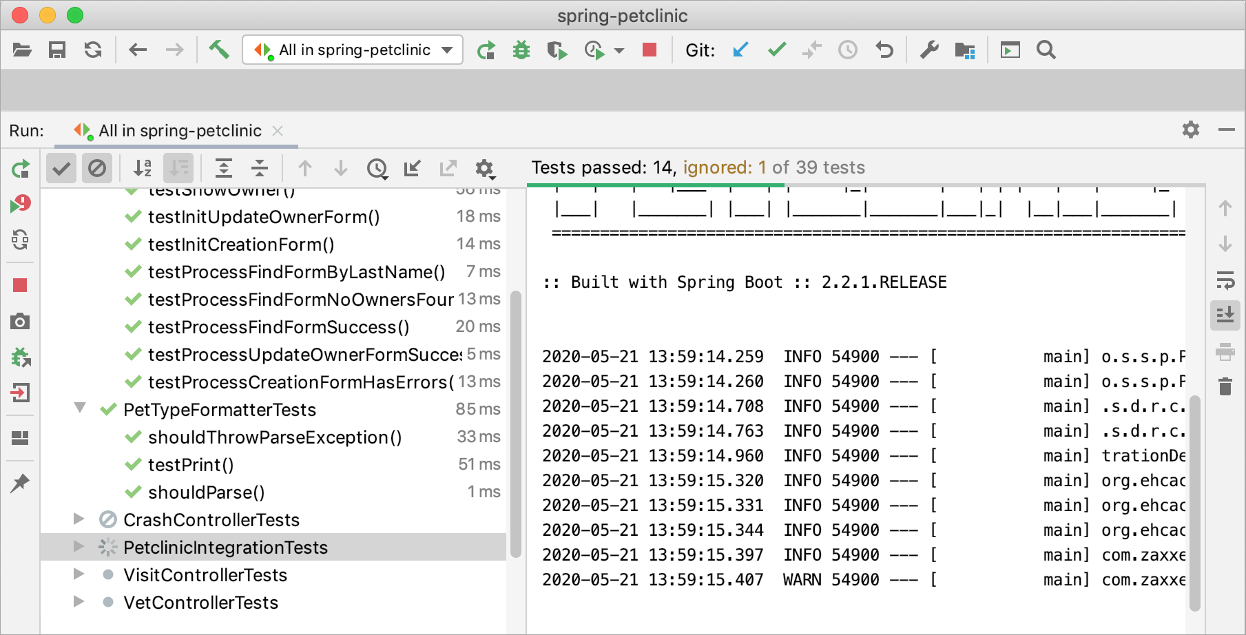 テスト結果を調べる Intellij Idea