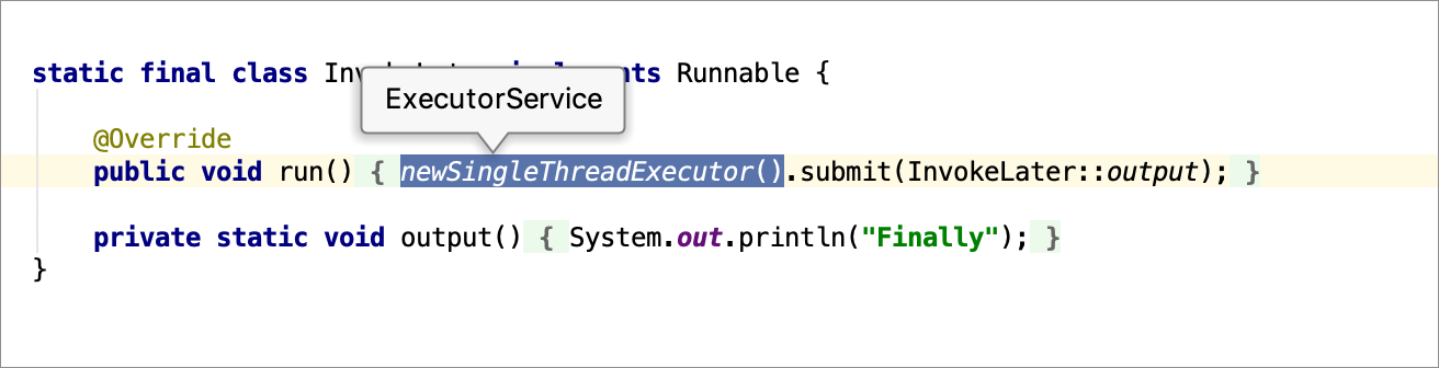 Showing the expression type info