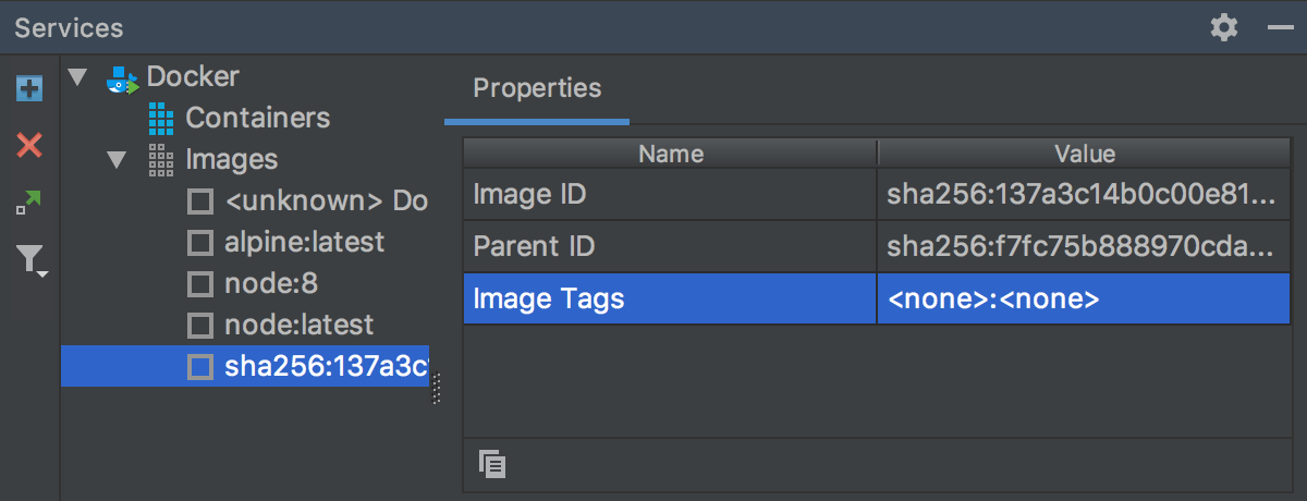 Docker images without tags