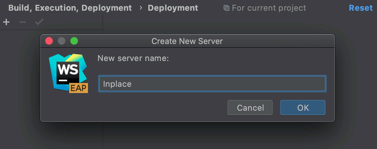 Configure an inplace server