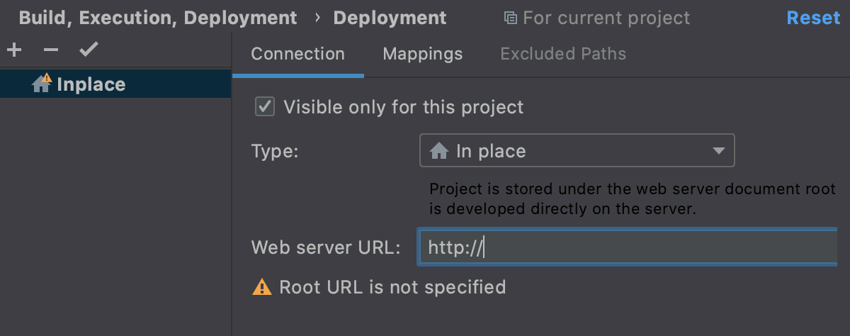 Specify Web server document root URL
