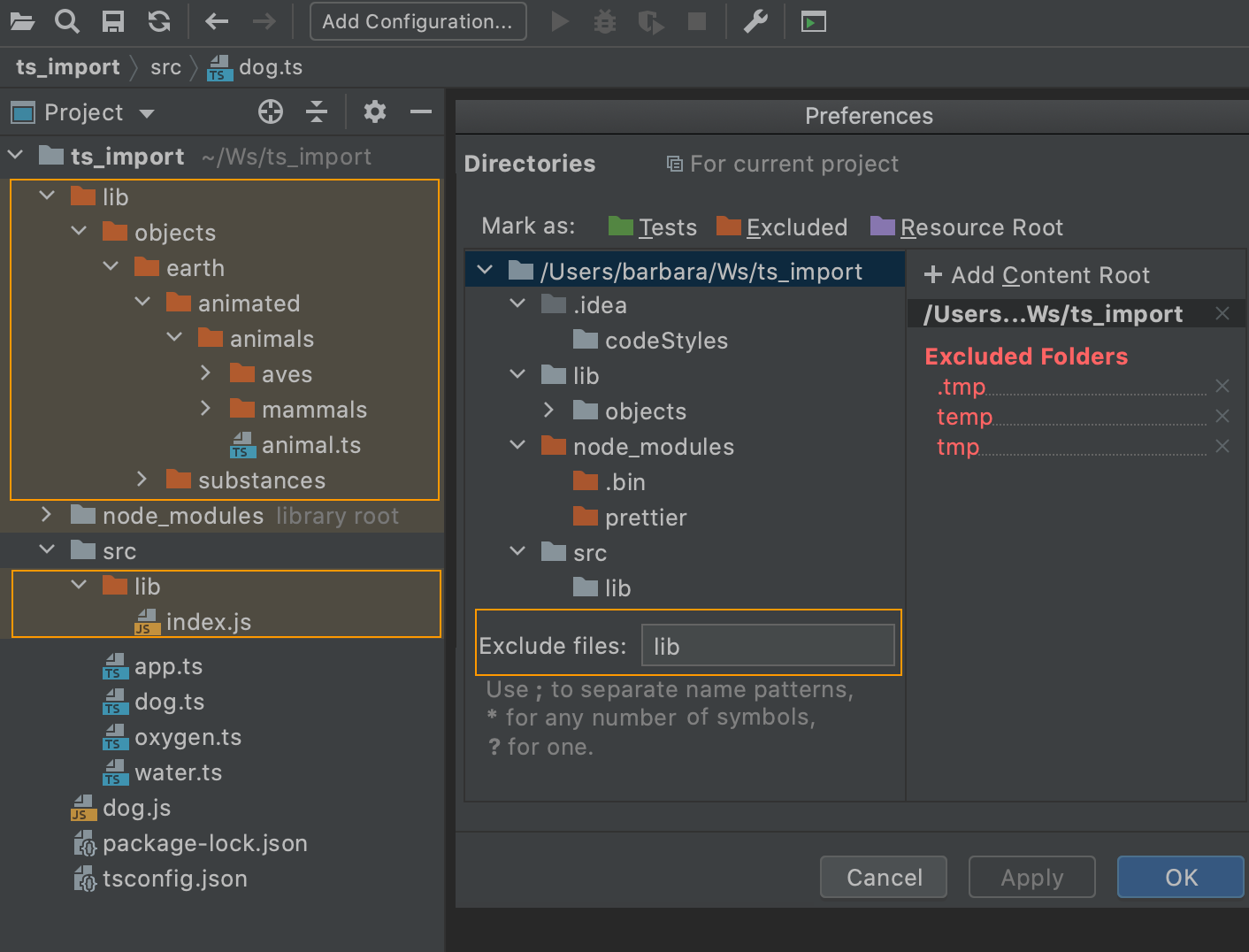 Configuring Project Structure Webstorm