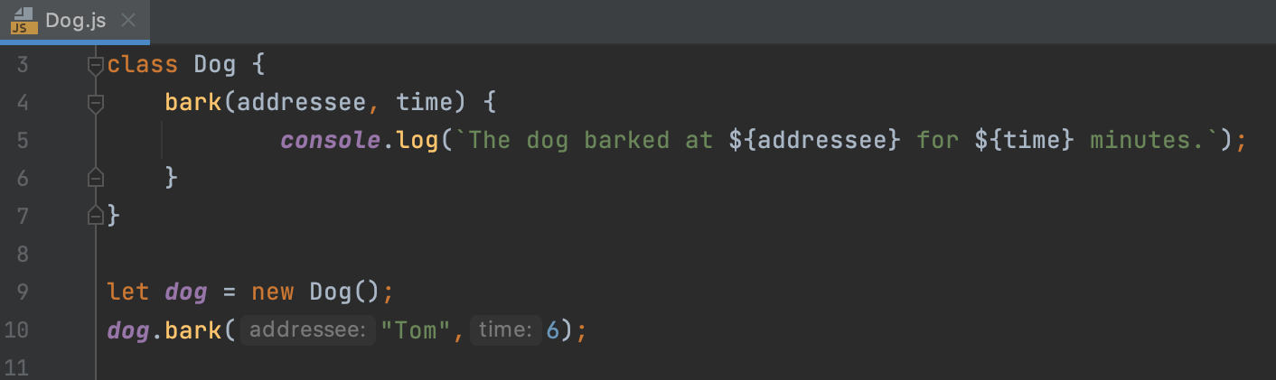 Parameter hints in JavaScript