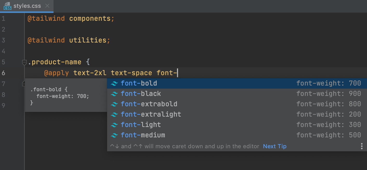 Tailwind Css Webstorm