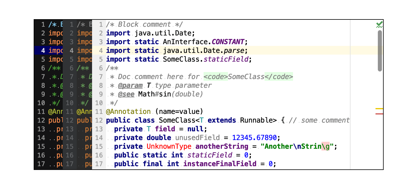 Default color schemes for Java