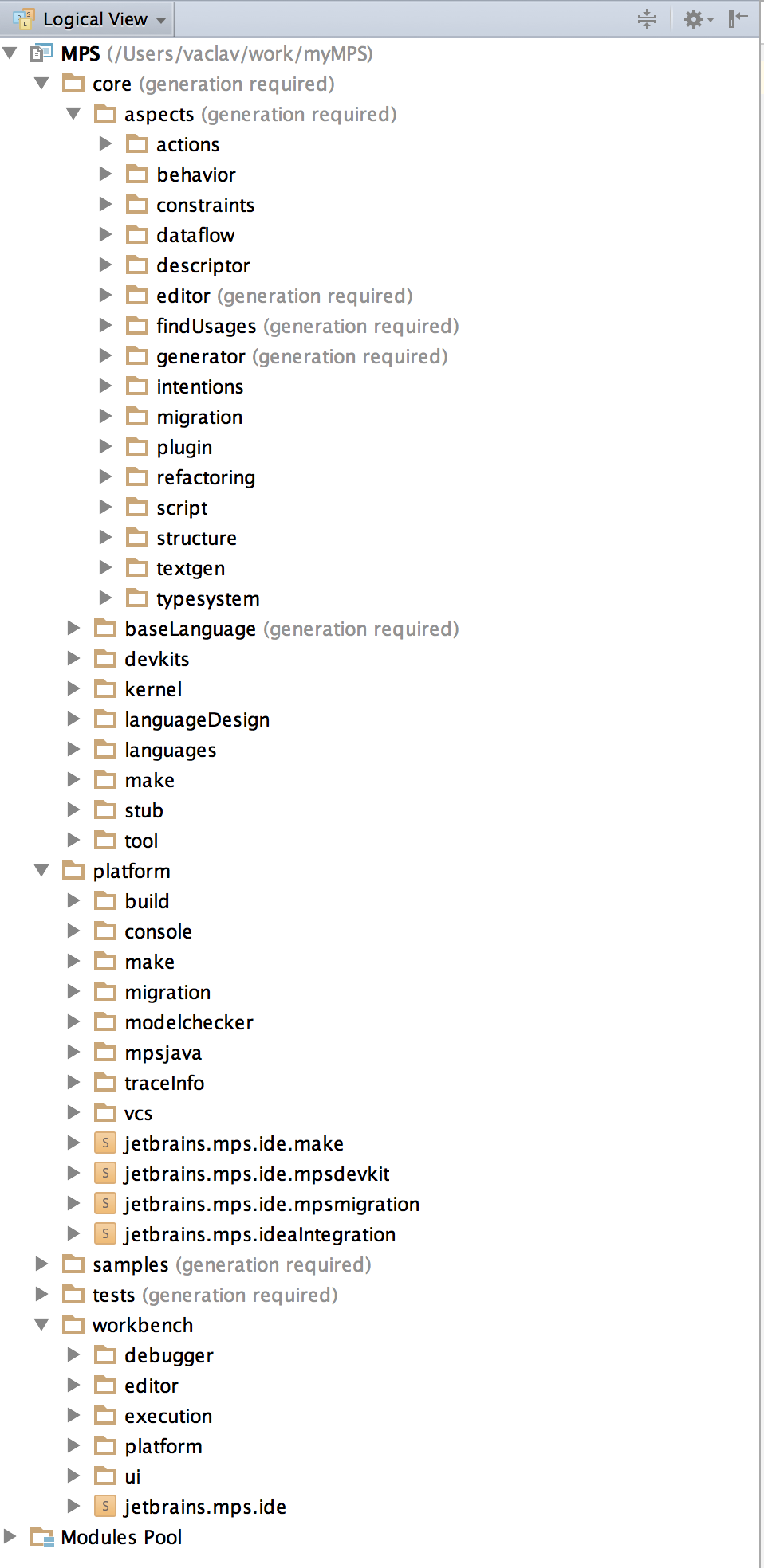 The structure tool window