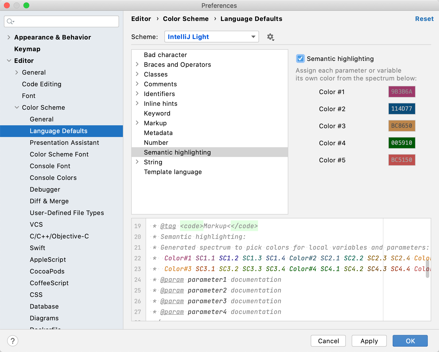 Semantic highlighting