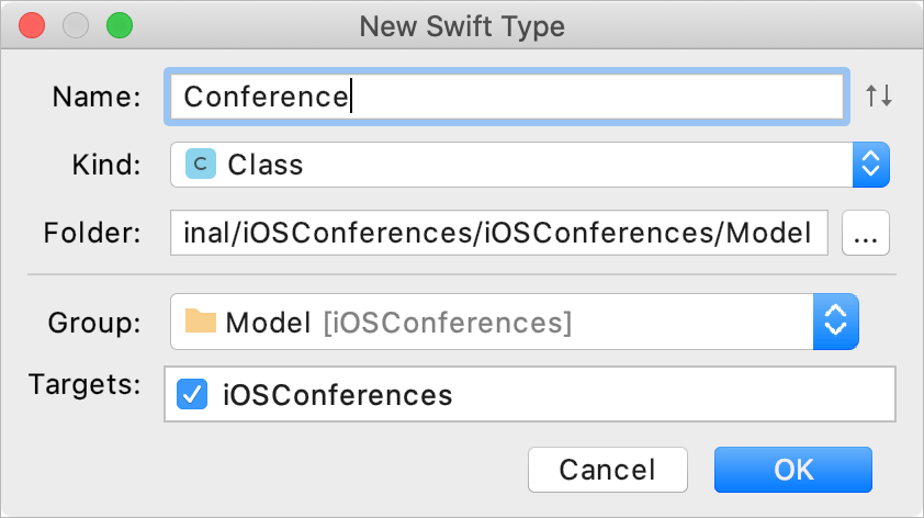 Add a new Swift type