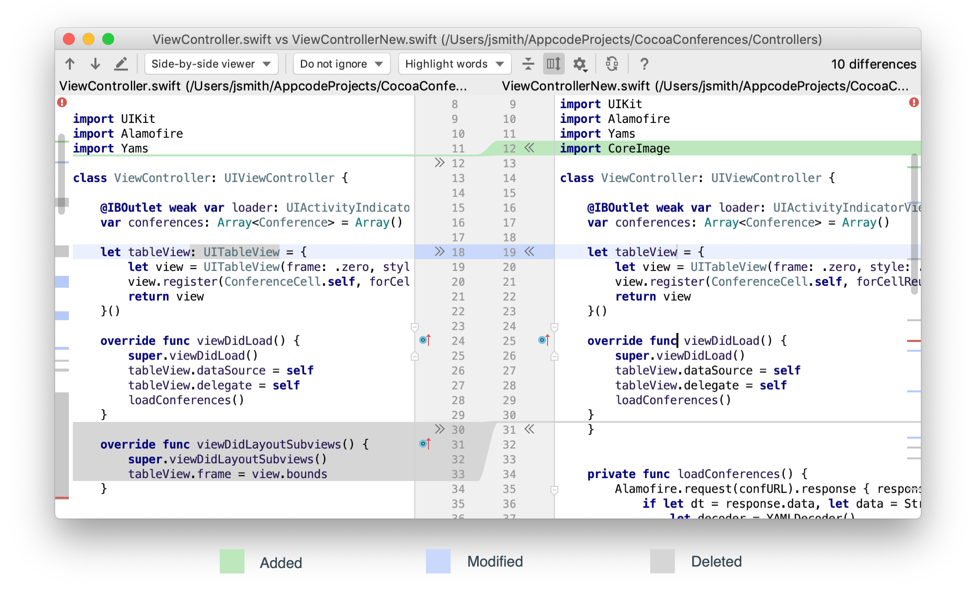 comparing files