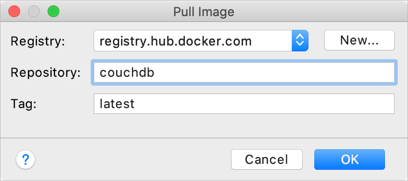 The Pull Image dialog