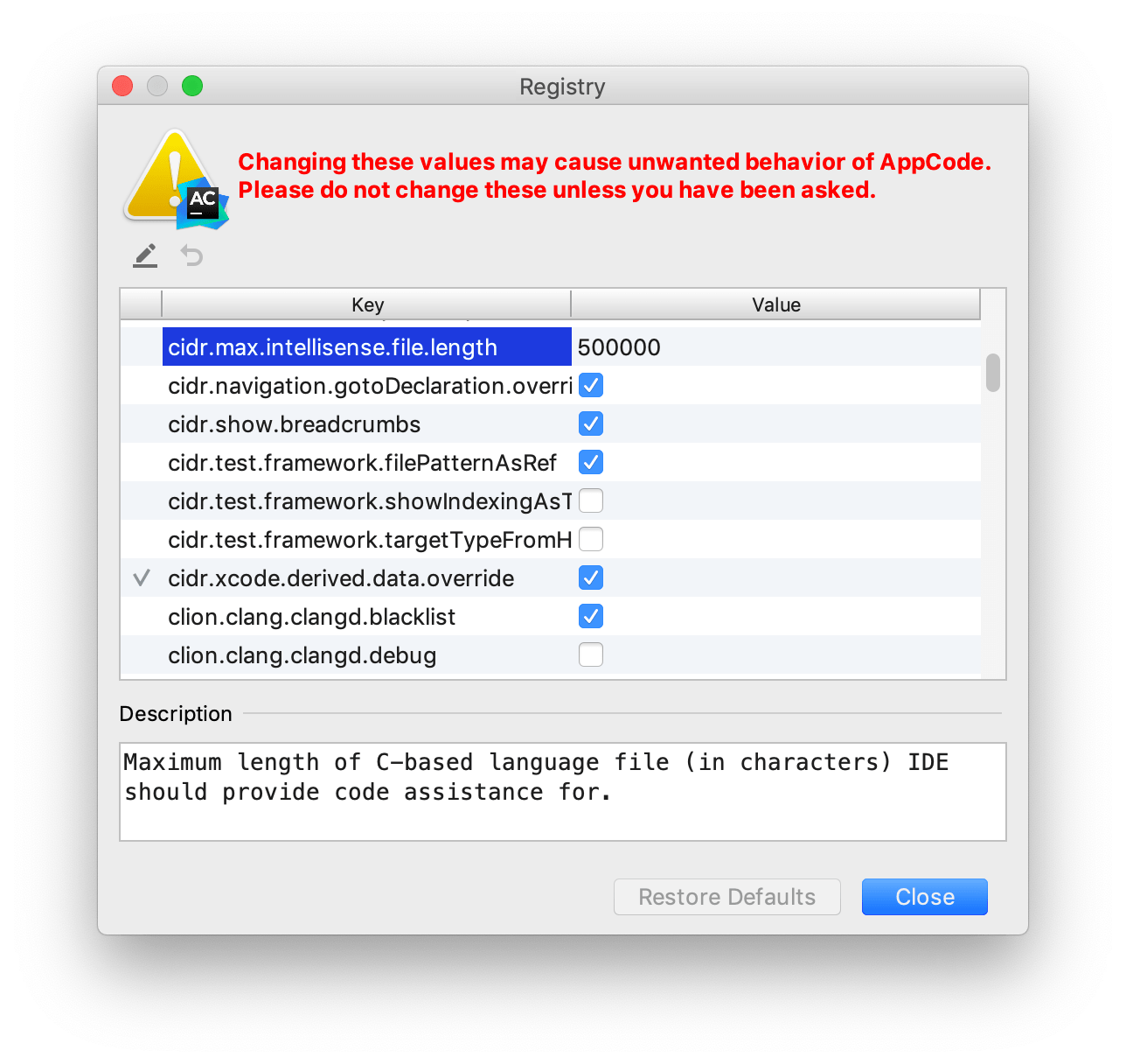 Change file size limit in Registry