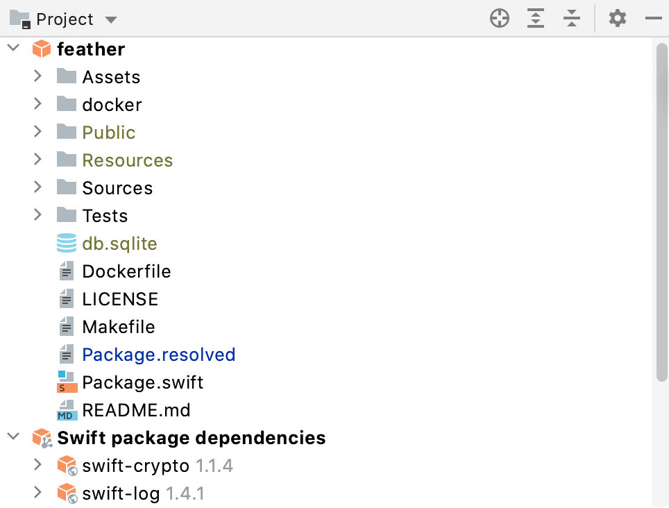 Standalone SPM in the Project tool window