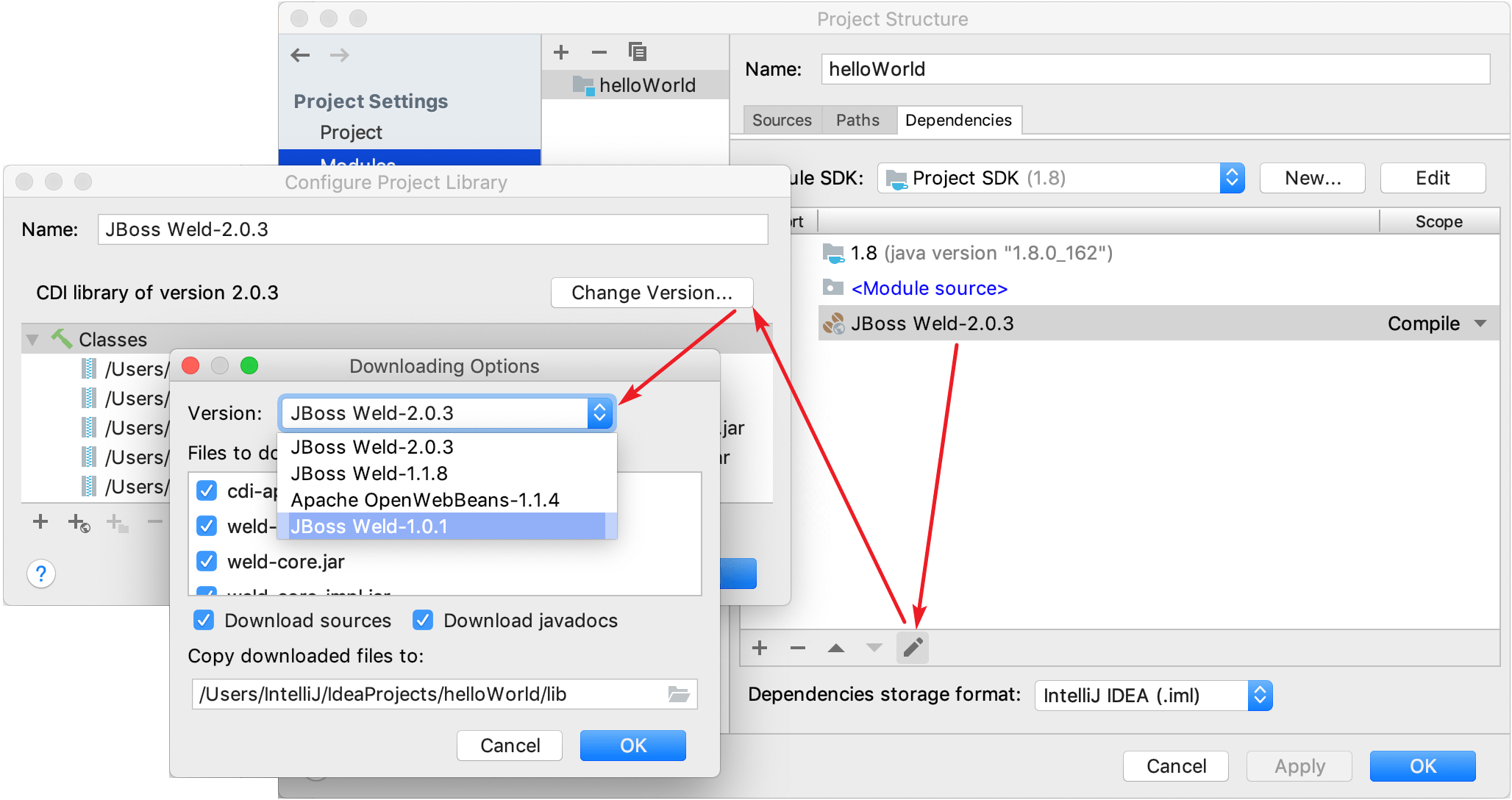 Changing the CDI version