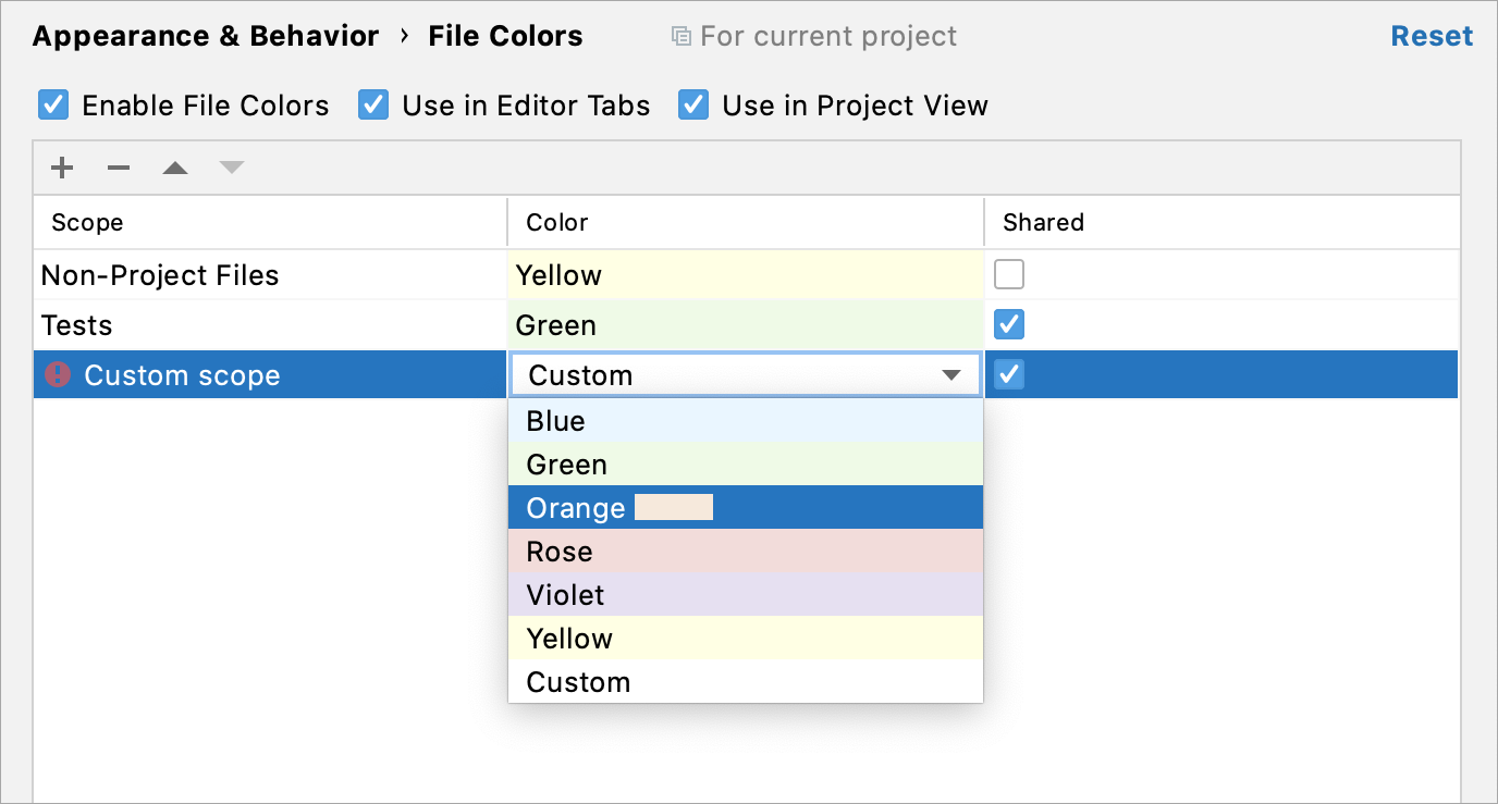 Picking another color for a custom scope