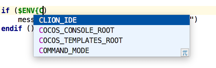 code completion for environment variables in cmake files