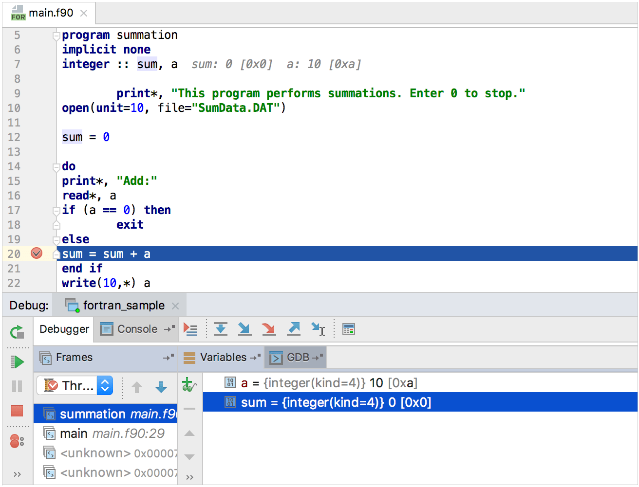 Debugging Fortran